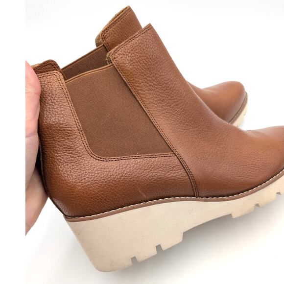 Vionic Aliso Wedge Chelsea Leather Ankle Boots Women's Brown Size US12 EU43 - Picture 12 of 12